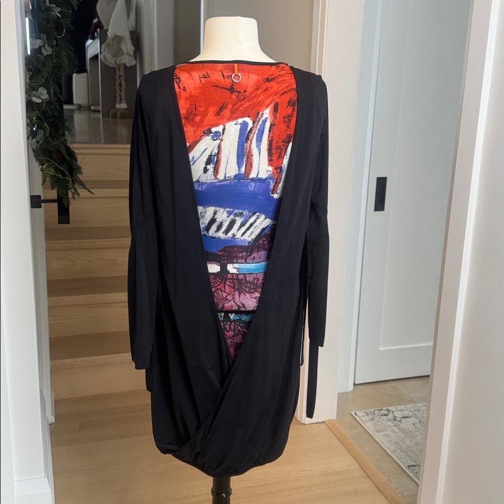 Save the Queen Made in Italy Abstract Print Bubble Hem Dress Size M - Picture 2 of 9